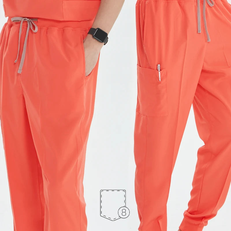 Women's Medical Scrubs Set 2025 - V-Neck Top & Jogger Pants Nursing Uniform