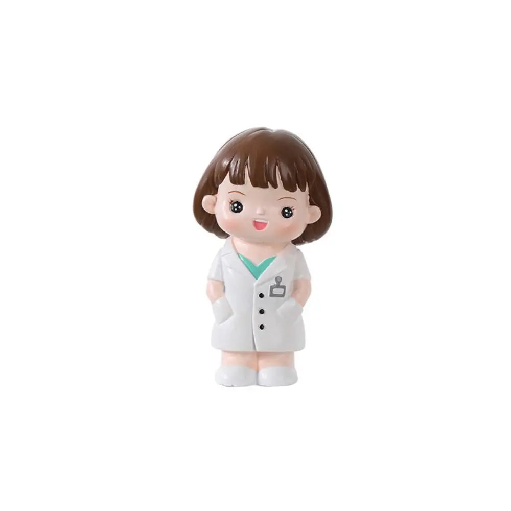 Cartoon Nurse Figurine - Cute Resin Ornament for Home & Office Decoration