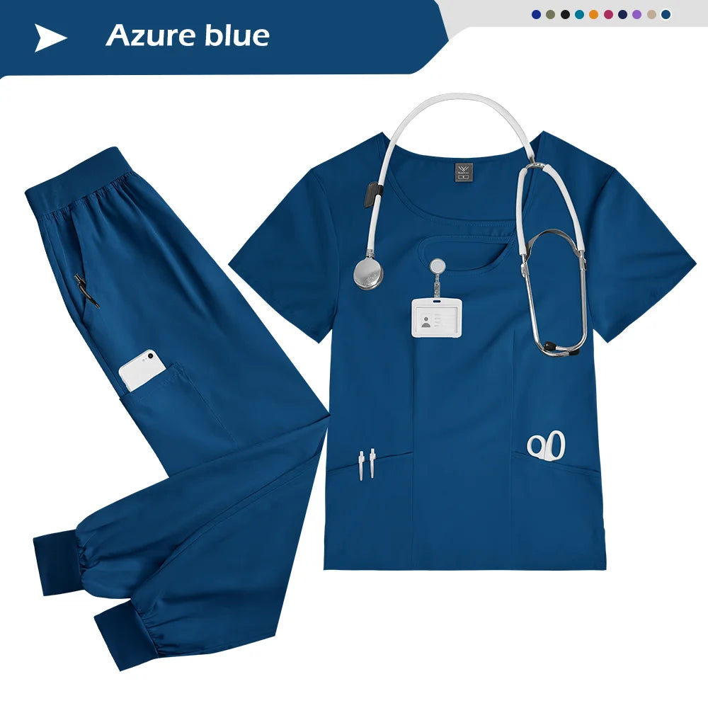 Women's 2-Piece Medical Scrubs Set - Nursing Uniform for Hospital & Spa
