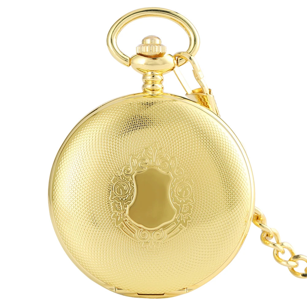 Golden Automatic Mechanical Pocket Watch - Luxury Nurse Fob Watch Gift