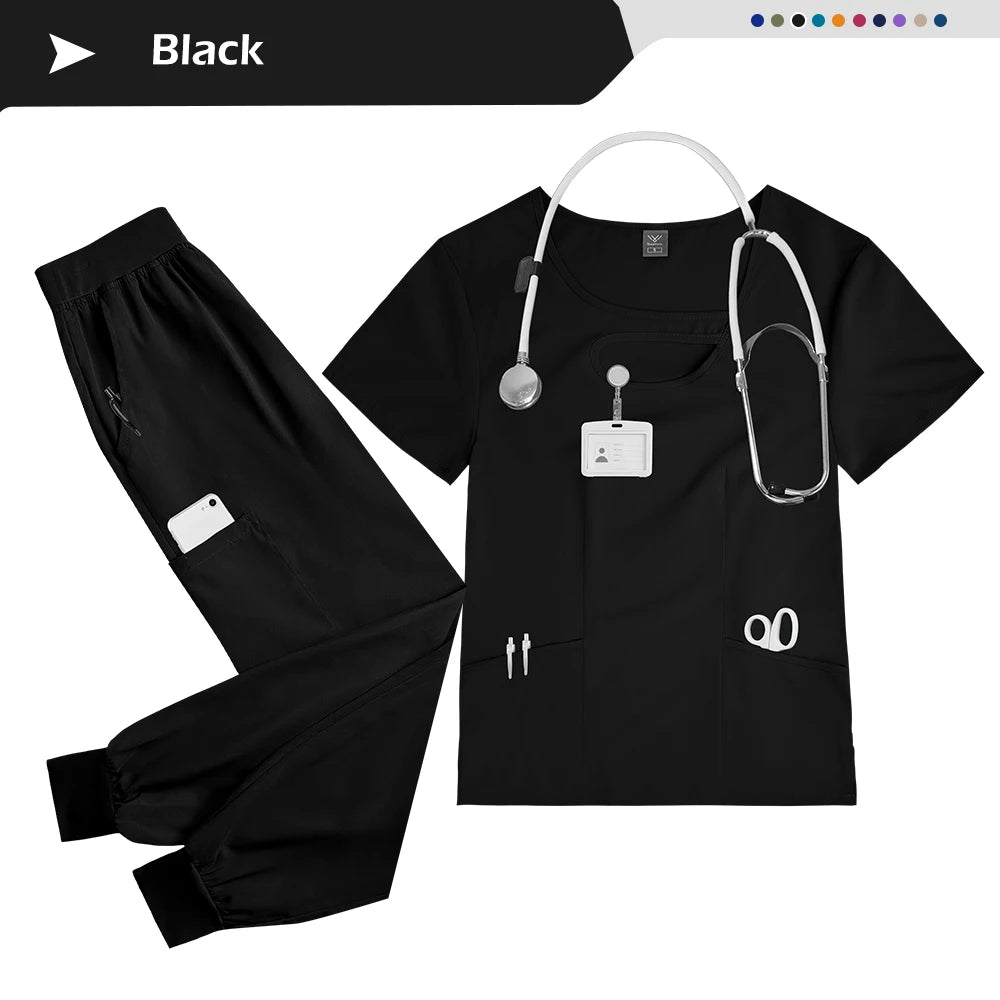 Women's 2-Piece Medical Scrubs Set - Nursing Uniform for Hospital & Spa