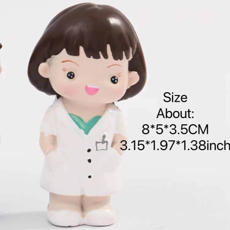 Nurse Doll Ornament - Handmade Resin Figurine for Office & Home Decoration