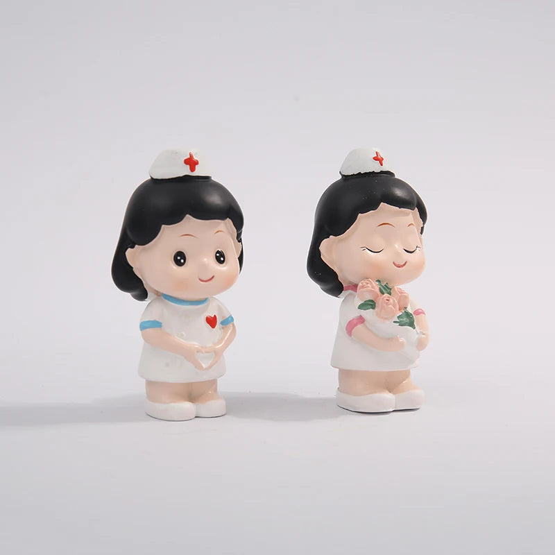 Nurse Doll Ornament - Handmade Resin Figurine for Office & Home Decoration