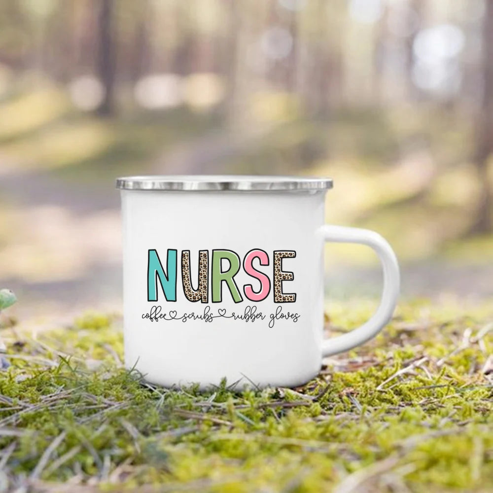 Nurse Life Enamel Mug 360ml - Creative Coffee Cup Gift for Nurses