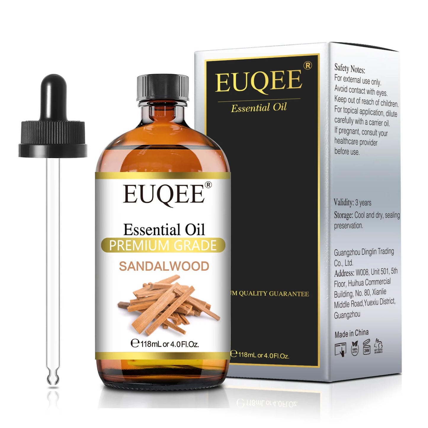 EUQEE Essential Oils 118ml - Aromatherapy for Diffuser, Candles & Soap Making