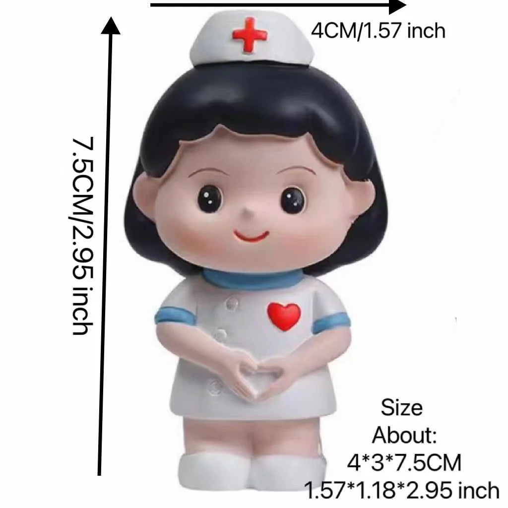 Nurse Doll Ornament - Handmade Resin Figurine for Office & Home Decoration