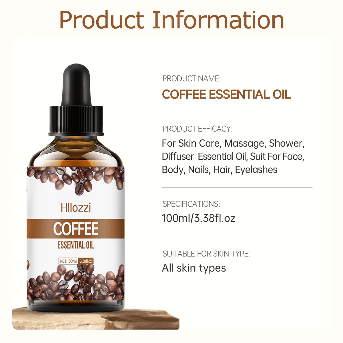 Coffee Essential Oil 60ml - Multi-Purpose for Diffuser, Massage & Skincare
