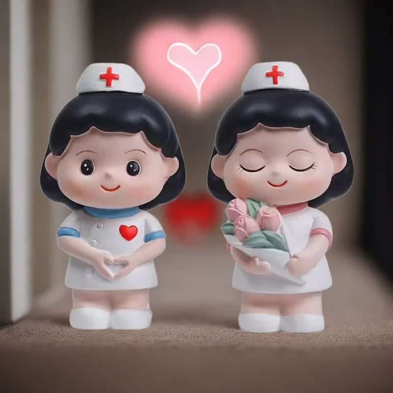 Nurse Doll Ornament - Handmade Resin Figurine for Office & Home Decoration
