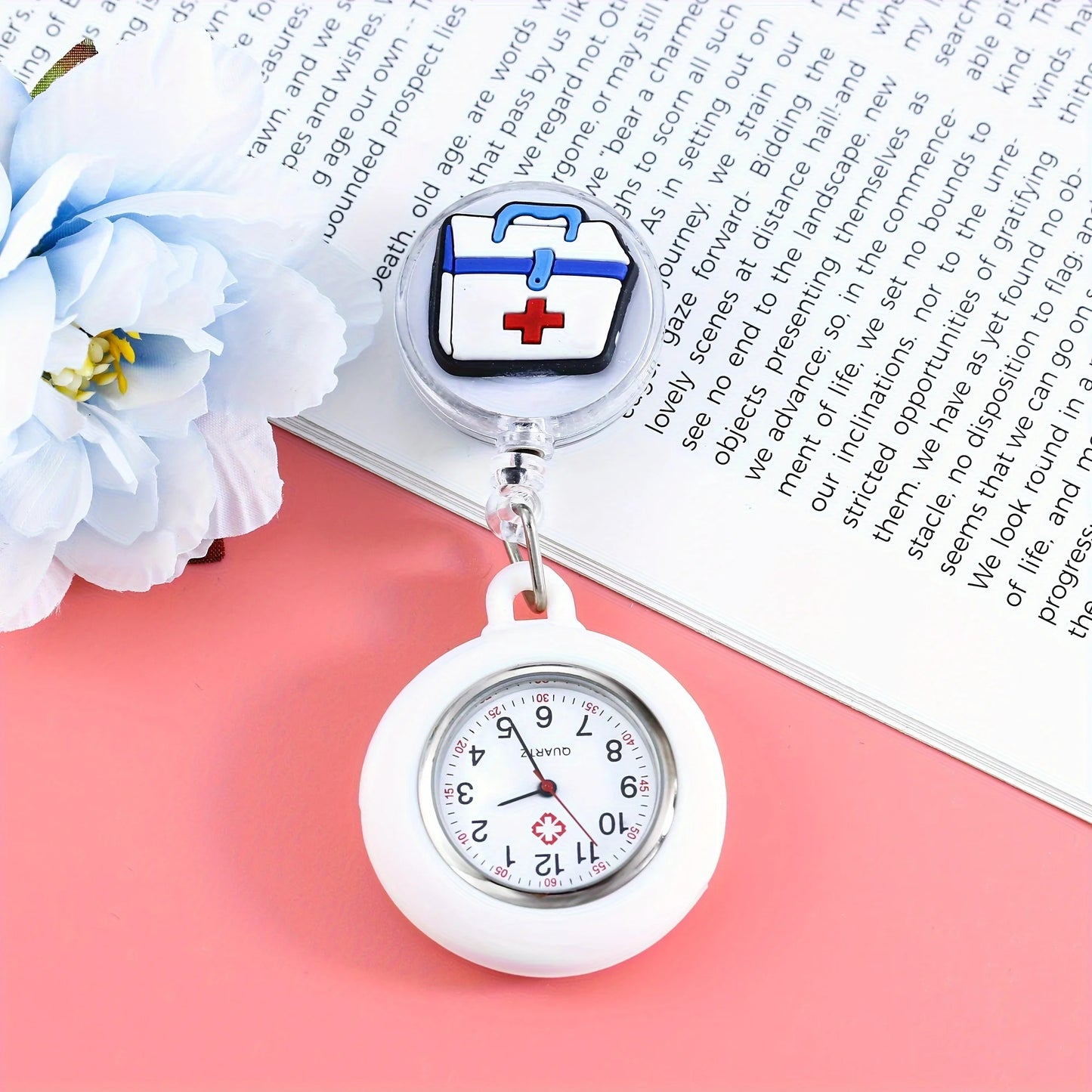 Cartoon Telescopic Nurse Watch - Cute Retractable Fob Watch for Students